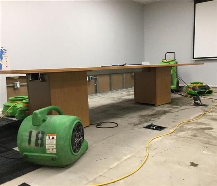 water damaged conference room